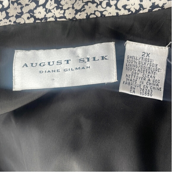 August Silk Diane Gilman silk blazer floral plus size career even luxury sz 2X - Picture 6 of 10